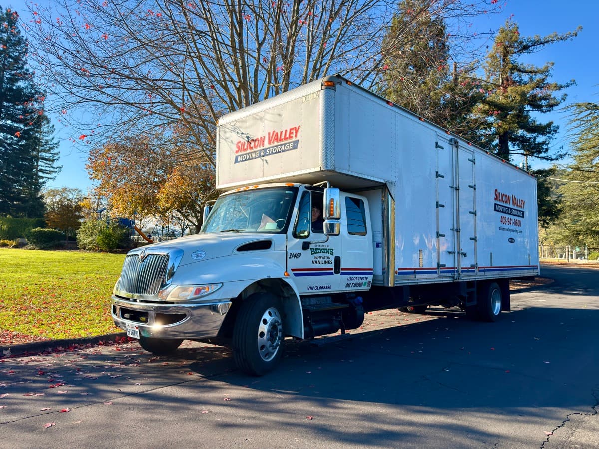 SVM truck in a residential neighborhood