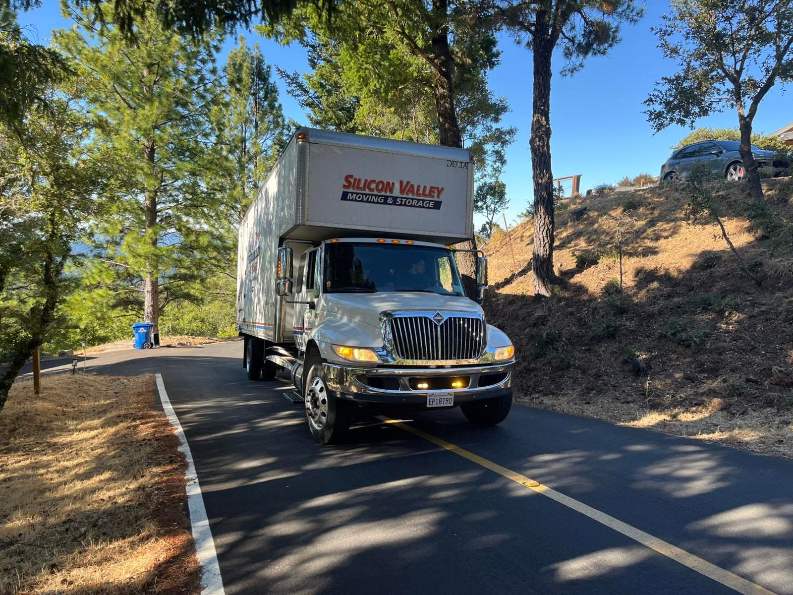 Silicon Valley Moving truck on a Bay Area road