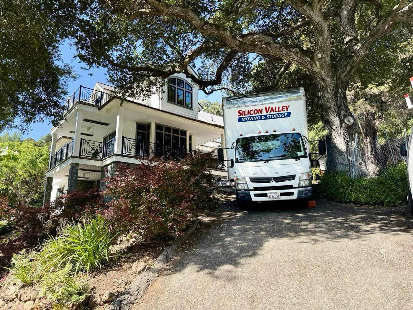 SVM truck at a residential home for a senior move